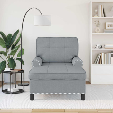Chaise Lounge med kudde Ljusgrå 91 x 157 x 91 cm tyg