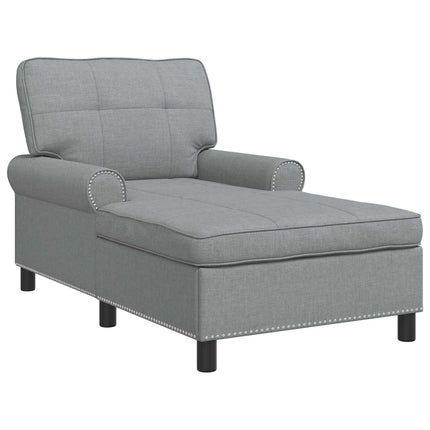 Chaise Lounge med kudde Ljusgrå 91 x 157 x 91 cm tyg