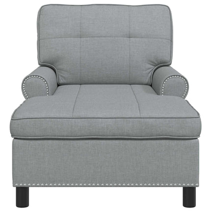 Chaise Lounge med kudde Ljusgrå 91 x 157 x 91 cm tyg