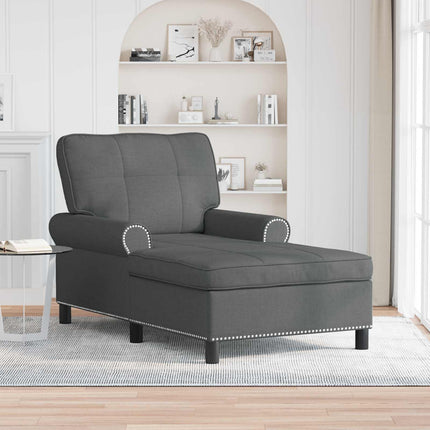 Chaise Lounge med kudde Mörkgrå 91 x 157 x 91 cm tyg
