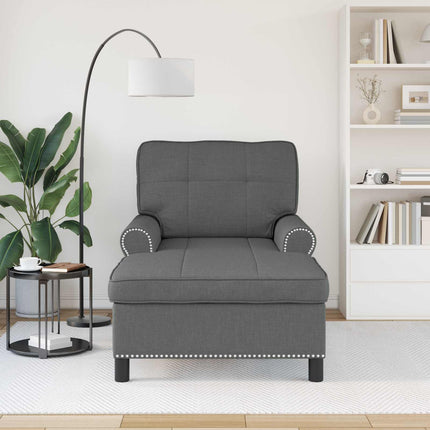 Chaise Lounge med kudde Mörkgrå 91 x 157 x 91 cm tyg