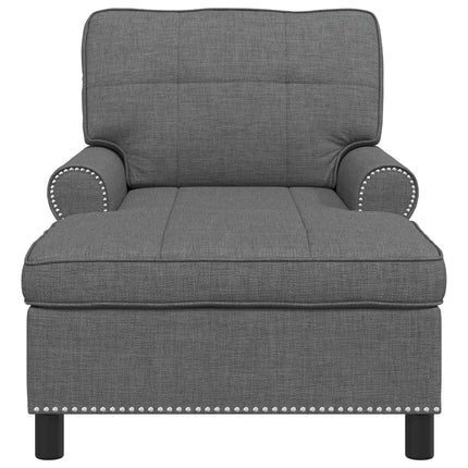 Chaise Lounge med kudde Mörkgrå 91 x 157 x 91 cm tyg
