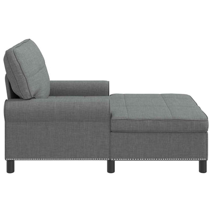 Chaise Lounge med kudde Mörkgrå 91 x 157 x 91 cm tyg