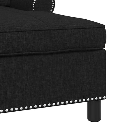 Chaise Lounge med kudde Svart 91 x 157 x 91 cm tyg