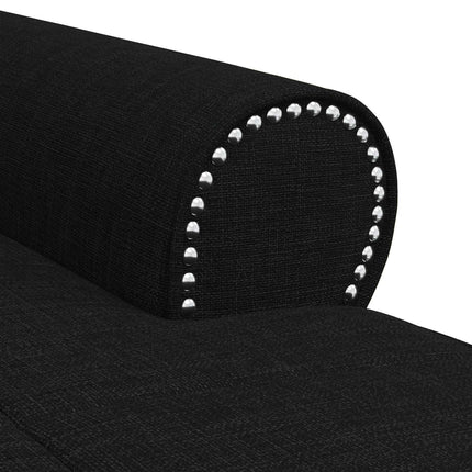 Chaise Lounge med kudde Svart 91 x 157 x 91 cm tyg