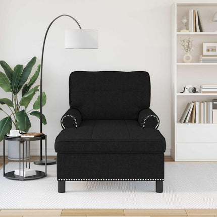 Chaise Lounge med kudde Svart 91 x 157 x 91 cm tyg