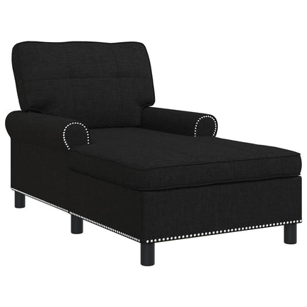 Chaise Lounge med kudde Svart 91 x 157 x 91 cm tyg
