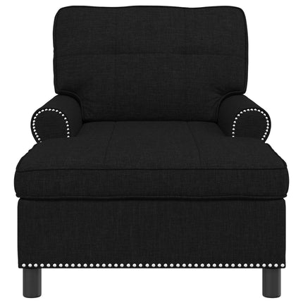 Chaise Lounge med kudde Svart 91 x 157 x 91 cm tyg