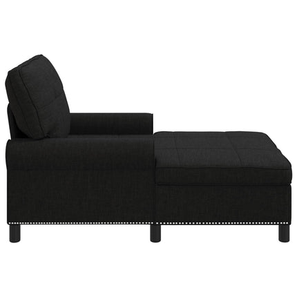 Chaise Lounge med kudde Svart 91 x 157 x 91 cm tyg