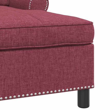 Chaise Lounge med kudde Vinröd 91 x 157 x 91 cm tyg