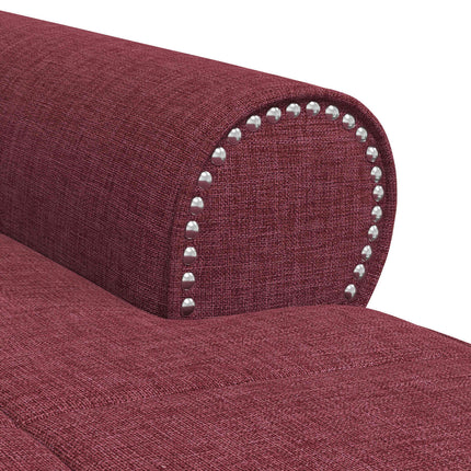 Chaise Lounge med kudde Vinröd 91 x 157 x 91 cm tyg