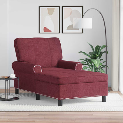 Chaise Lounge med kudde Vinröd 91 x 157 x 91 cm tyg