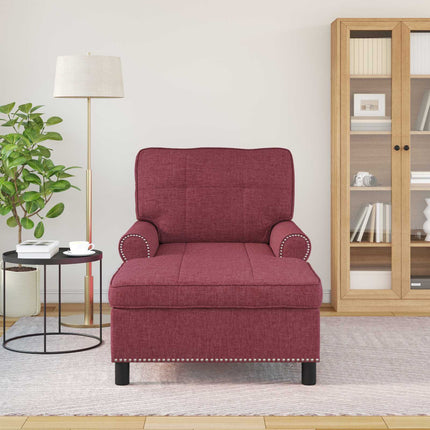 Chaise Lounge med kudde Vinröd 91 x 157 x 91 cm tyg