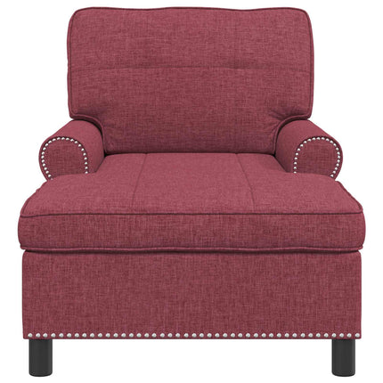 Chaise Lounge med kudde Vinröd 91 x 157 x 91 cm tyg