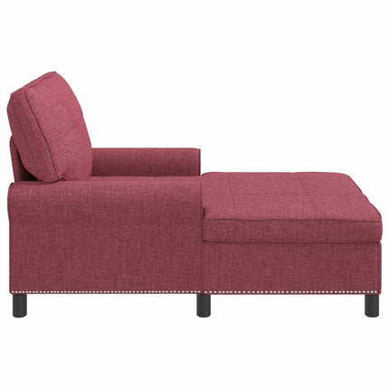Chaise Lounge med kudde Vinröd 91 x 157 x 91 cm tyg