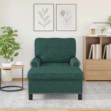 Chaise Lounge med kudde Mörkgrön 91 x 157 x 91 cm tyg