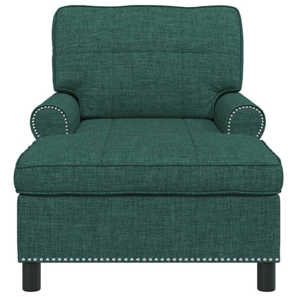 Chaise Lounge med kudde Mörkgrön 91 x 157 x 91 cm tyg