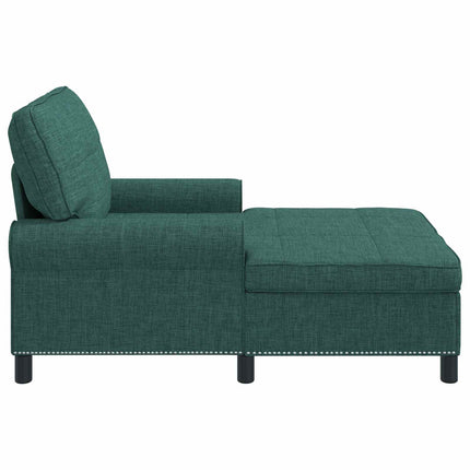 Chaise Lounge med kudde Mörkgrön 91 x 157 x 91 cm tyg