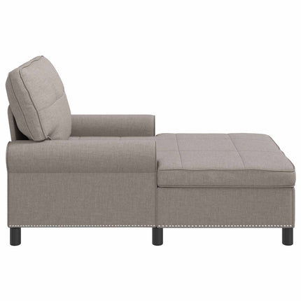 Chaise Lounge med kudde Taupe 91 x 157 x 91 cm tyg