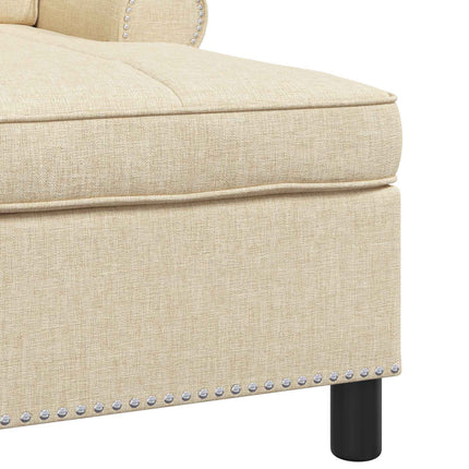 Chaise Lounge med kudde Kräm 91 x 157 x 91 cm tyg