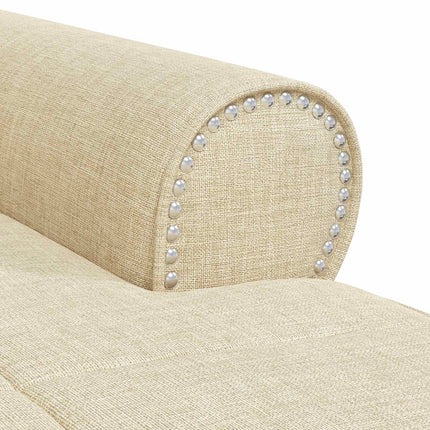 Chaise Lounge med kudde Kräm 91 x 157 x 91 cm tyg