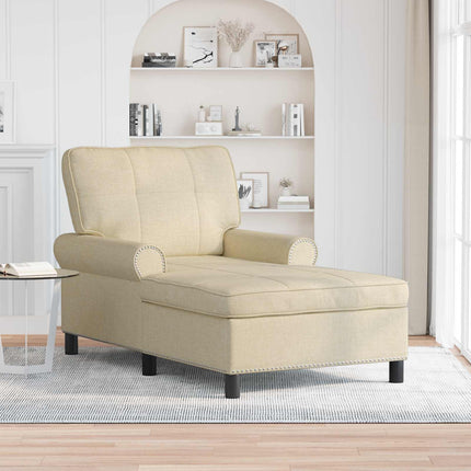 Chaise Lounge med kudde Kräm 91 x 157 x 91 cm tyg
