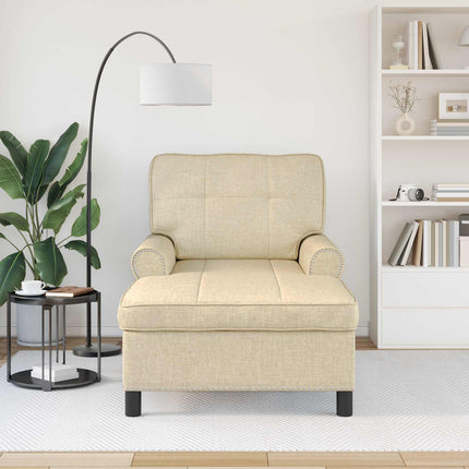Chaise Lounge med kudde Kräm 91 x 157 x 91 cm tyg