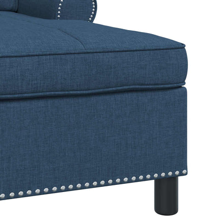 Chaise Lounge med kudde Blå 91 x 157 x 91 cm tyg