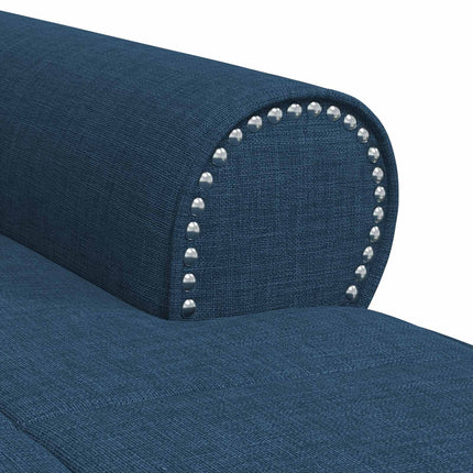 Chaise Lounge med kudde Blå 91 x 157 x 91 cm tyg