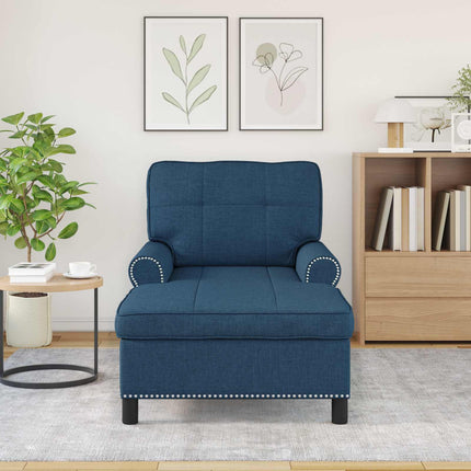 Chaise Lounge med kudde Blå 91 x 157 x 91 cm tyg
