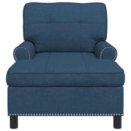 Chaise Lounge med kudde Blå 91 x 157 x 91 cm tyg