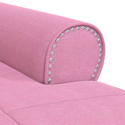 Chaise Lounge med kudde Rosa 91 x 157 x 91 cm tyg