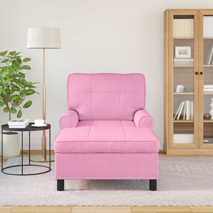 Chaise Lounge med kudde Rosa 91 x 157 x 91 cm tyg