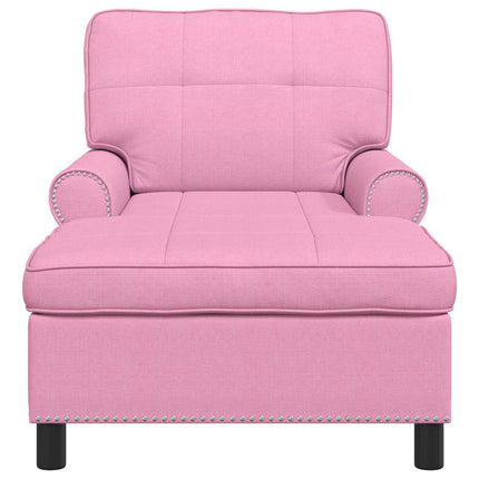 Chaise Lounge med kudde Rosa 91 x 157 x 91 cm tyg