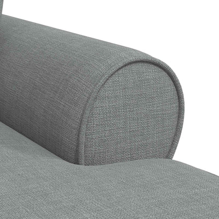 Chaise Lounge med Kjol 3 st Ljusgrå tyg 91 x 157 x 91 cm