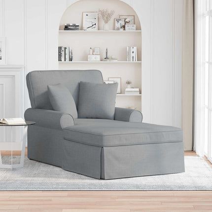 Chaise Lounge med Kjol 3 st Ljusgrå tyg 91 x 157 x 91 cm