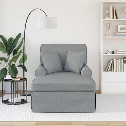 Chaise Lounge med Kjol med kudde med kudde 3 pcs Ljusgrå tyg