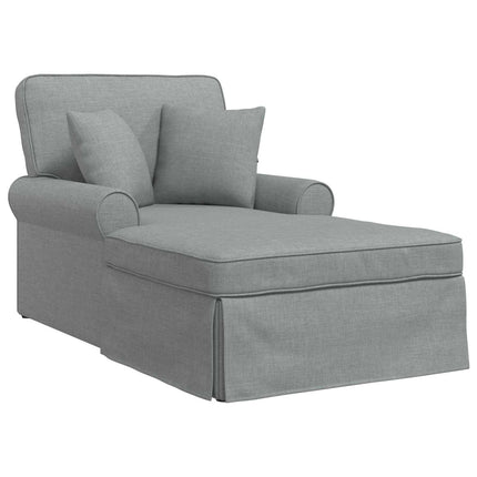 Chaise Lounge med Kjol med kudde med kudde 3 pcs Ljusgrå tyg