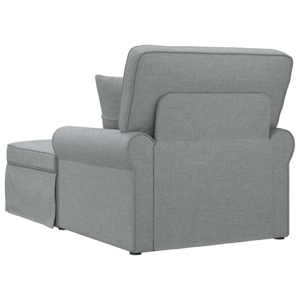 Chaise Lounge med Kjol med kudde med kudde 3 pcs Ljusgrå tyg