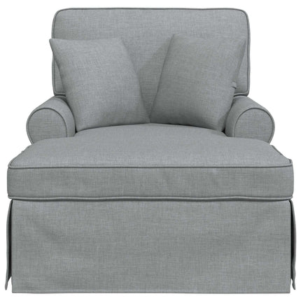 Chaise Lounge med Kjol 3 st Ljusgrå tyg 91 x 157 x 91 cm