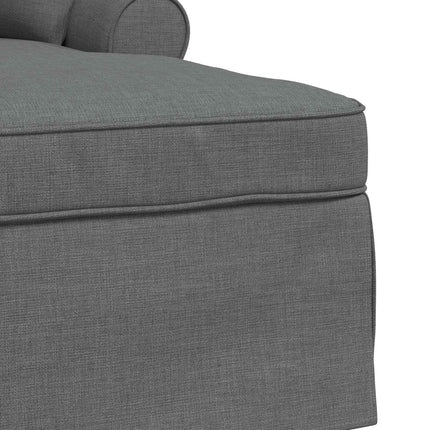Chaise Lounge med Kjol 3 st Mörkgrå tyg 91 x 157 x 91 cm