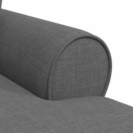 Chaise Lounge med Kjol med kudde med kudde 3 pcs Mörkgrå tyg