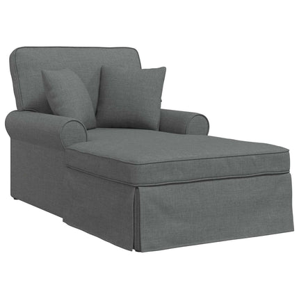 Chaise Lounge med Kjol med kudde med kudde 3 pcs Mörkgrå tyg