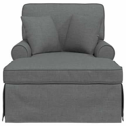 Chaise Lounge med Kjol med kudde med kudde 3 pcs Mörkgrå tyg