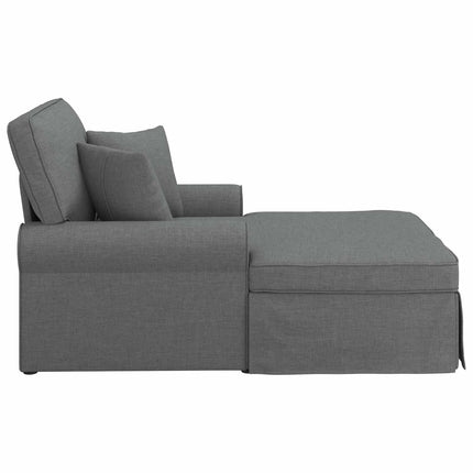 Chaise Lounge med Kjol 3 st Mörkgrå tyg 91 x 157 x 91 cm
