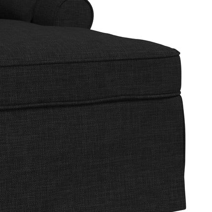 Chaise Lounge med Kjol med kudde med kudde 3 pcs Svart tyg