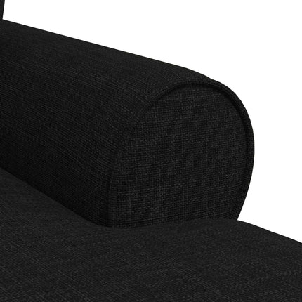 Chaise Lounge med Kjol 3 st Svart tyg 91 x 157 x 91 cm