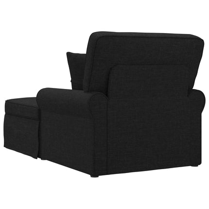 Chaise Lounge med Kjol 3 st Svart tyg 91 x 157 x 91 cm