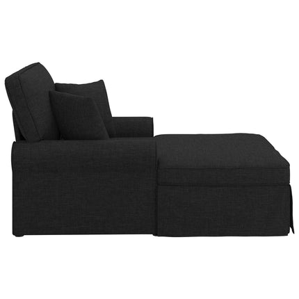 Chaise Lounge med Kjol med kudde med kudde 3 pcs Svart tyg