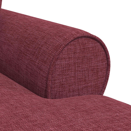 Chaise Lounge med Kjol med kudde med kudde 3 pcs Vinröd tyg